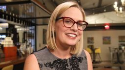 Rep. Kyrsten Sinema,  who is battling to become the first woman to represent Arizona in the US Senate.