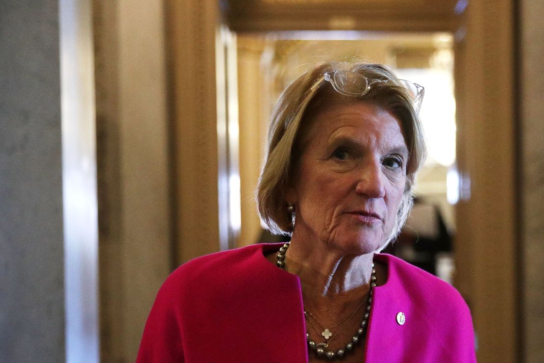 Sen. Shelley Moore Capito, a Republican from West Virginia, speaks to the media at the Capitol in December 2017 in Washington, DC. 