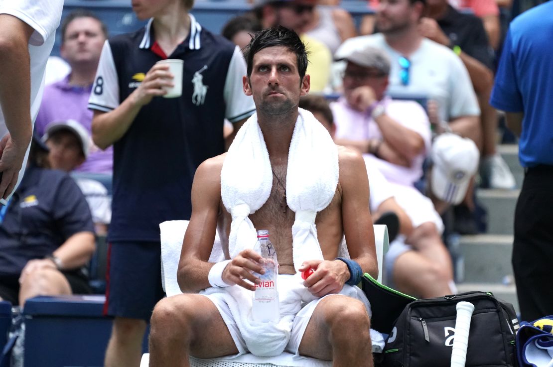 Novak Djokovic said he was "survival mode" for most of his second-round match, played in scorching heat and humidity at the US Open in New York. 