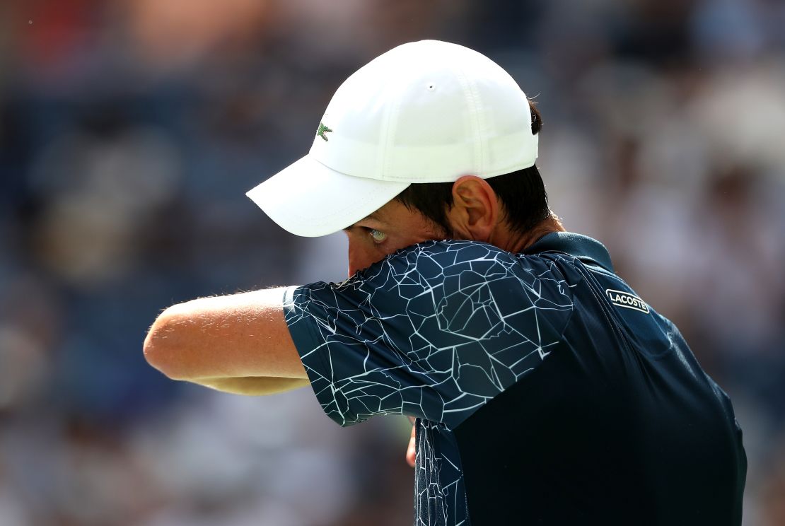 Djokovic had an ice bath in between sets in his match against Marton Fucsovics.