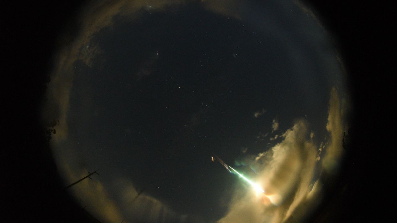 An image captured by Curtin University's Desert Fireball Network on August 29 of an asteroid burning up over Perth, Australia.