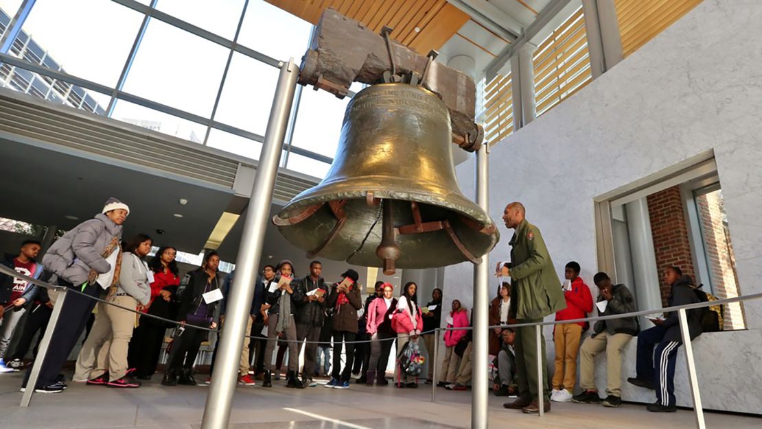 Crowds reliably gather to see the Liberty Bell.
