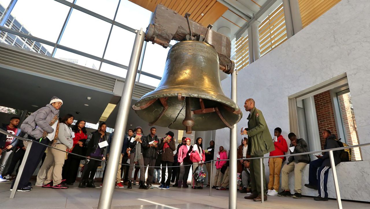 Crowds reliably gather to see the Liberty Bell.