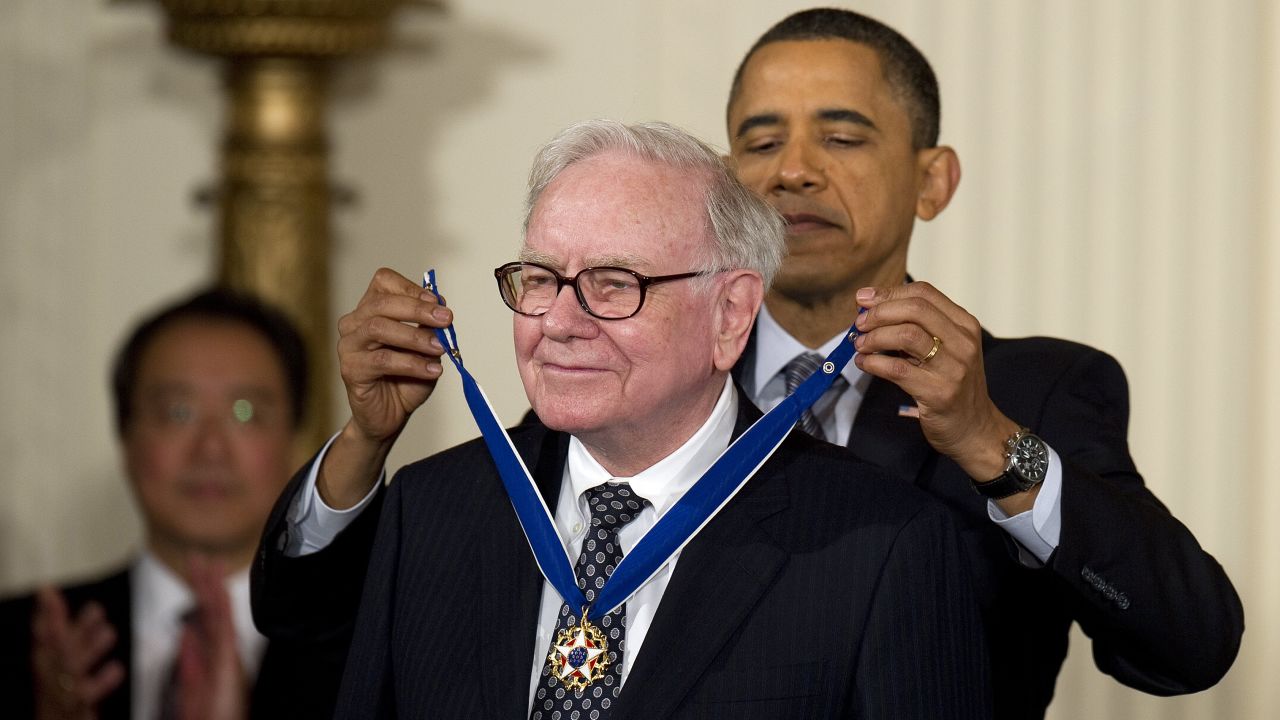 President Barack Obama awards the Presidential Medal of Freedom to Buffett in 2011. "Today, we know Warren Buffett not only as one of the world's richest men, but also one of the most admired and respected," Obama said. "Unmoved by financial fads, he has doggedly sought out value, put his weight behind companies with promise and demonstrated that integrity isn't just a good trait -- it is good for business."