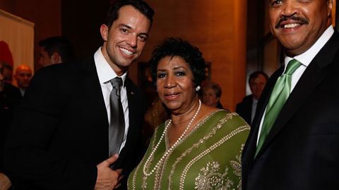 Bryan Eure, Aretha Franklin and Willie White at Eure's wedding in 2011.