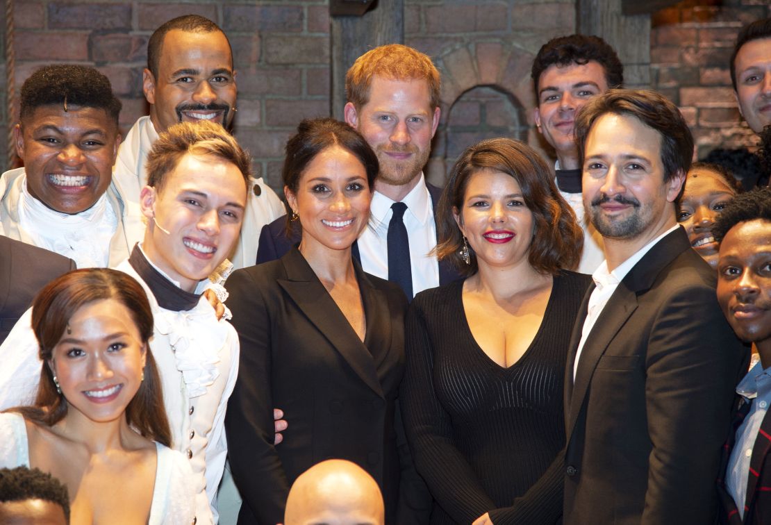 The Duke and Duchess of Sussex, Vanessa Nadal and Lin-Manuel Miranda meet the cast and crew.