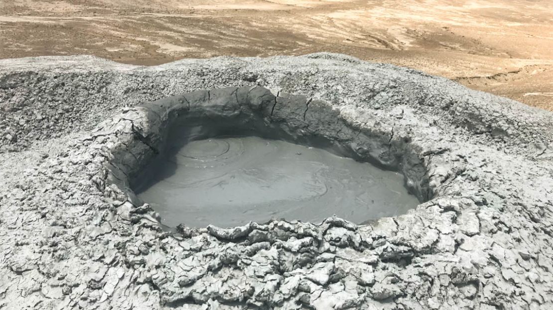 An otherwordly mud volcano in Azerbaijan.