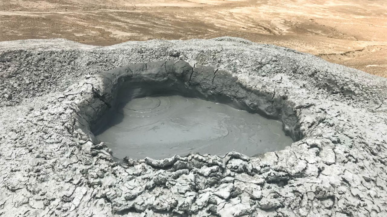 An otherwordly mud volcano in Azerbaijan.