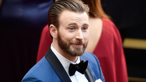 Chris Evans is directing the spotlight on him at the moment toward voting.  (Photo by Matt Winkelmeyer/Getty Images)