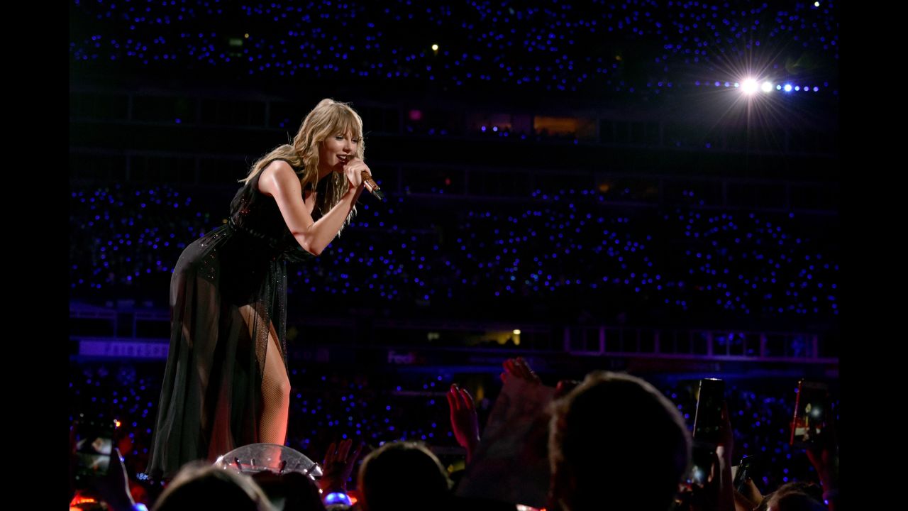 Singer Taylor Swift performs at a concert in Nashville, Tennessee, on Saturday, August 25.