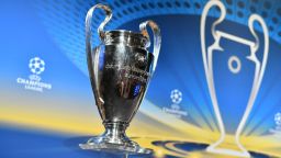 This photograph taken on April 13, 2018, shows the UEFA Champions League football cup ahead of the draw for the semi-finals round of the UEFA Champions League football tournament at the UEFA headquarters in Nyon.  / AFP PHOTO / Fabrice COFFRINI        (Photo credit should read FABRICE COFFRINI/AFP/Getty Images)