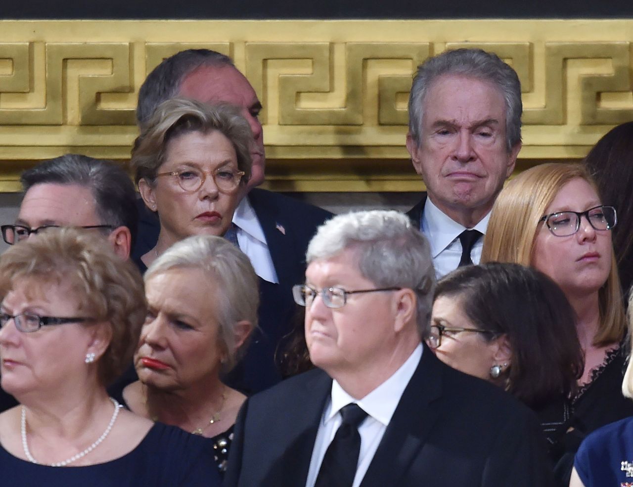 Among the guests Friday were actors Annette Bening, back left, and Warren Beatty.