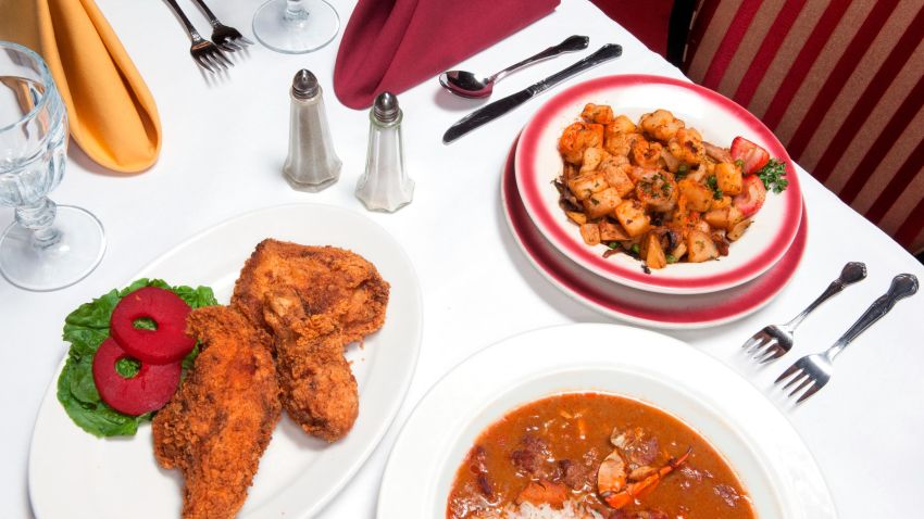 Family Meal: New Orleans Dooky Chases' gumbo, jambalaya and fried chicken by chef Leah Chase, the Creole Queen. Credit: Brent Humphreys
