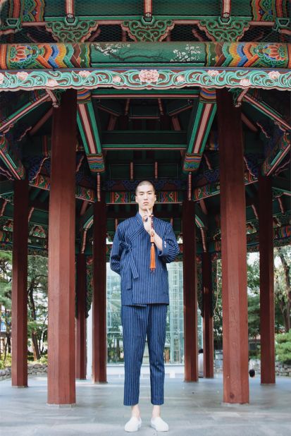 The garments take inspiration from traditional Korean designs, architecture and folklore.