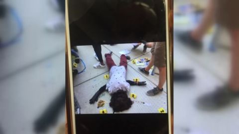 A photo of a mock crime scene frightened passengers on Hawaiian Airlines Flight 23 on Friday, August 31, 2018.