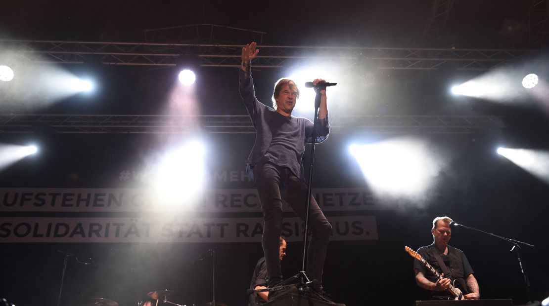 Campino of Die Toten Hosen takes to the stage for the anti-racism concert.