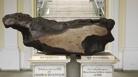 The meteorite housed by Brazil's National Museum.