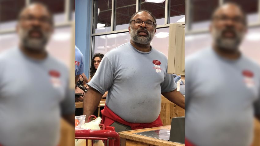 The actor who played Elvin in The Cosby Show is now working as a cashier at Trader Joeís, exclusive photos reveal. See story NYCOSBY. A shopper spotted Geoffrey Owens, 57, sitting behind a till at the discount store in Clifton, New Jersey, where staff earn around $11 an hour.  Wearing an ID badge bearing his name, the former star wore a Trader Joeís t-shirt with stain marks on the front as he weighed a bag of potatoes. Karma Lawrence, 50, was grocery shopping with her wife, security manager Yanelle, 40, when she saw Owens at around 7.30pm on Saturday and snapped some photos. The medical secretary, from Clifton, said: ìI was just in Trader Joeís and I said to my wife, I said, ëíWait a minute, thatís the guy from The Cosby Show.í ìShe looked at him and said, ëIt looks like him. Heís a little heavier.íëI pulled up a site on the internet to look at a picture of him and said, ëThat is him.í ìI have never seen him at Trader Joeís before. I was getting a bunch of groceries and he wasnít really looking at anybody, but he said, ëHave a nice day.í ìHe looked bloated and fat and unhappy. I guess with the whole Cosby thingÖî Owens played Elvin Tibideaux, the husband of Sondra Huxtable, on the final five seasons of NBC sitcom The Cosby Show, between 1985 and 1992.