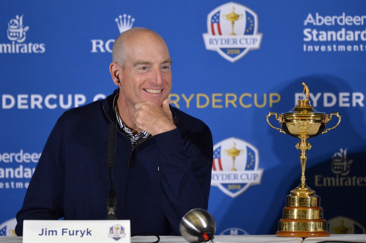 Team USA captain <strong>Jim Furyk</strong> (pictured) picked Woods as one of his three wildcards on September 4. Here's the rest of his 12-man line-up for the match against Europe at Le Golf National outside Paris, France starting September 28.