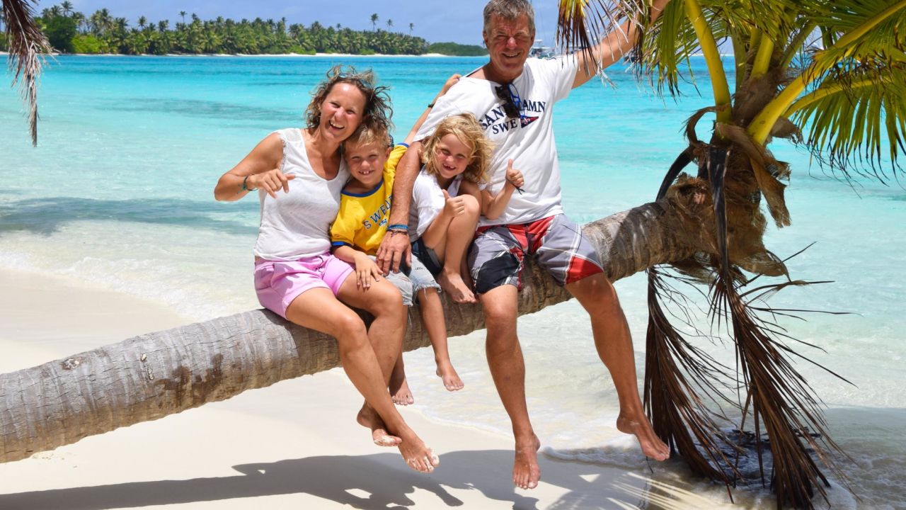 The Wennberg family on the Cocos Keeling islands, a remote territory of Australia in the Indian Ocean.