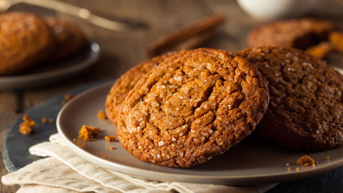 <strong>Gingersnap cookies. </strong>Recipes change with time, but many retain a historic aroma. These gingersnap cookies are scented with cloves, cinnamon and ginger, spices that helped inspire Christopher Columbus' first journey across the Atlantic Ocean.<br />