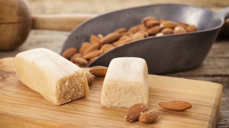 <strong>Marzipan loaf.</strong> The combination of ground almonds and sugar in this loaf of marzipan has surprisingly deep roots; there's a similar recipe in the 10th-century cookbook "Kitab al-Tabikh" that documents favorite foods from the Baghdad court. <br />