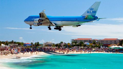 Maho Beach and the world-famous St. Maarten airport from the Sonesta Ocean Point Resort