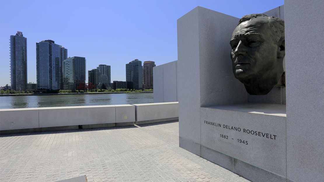 The bust of FDR at Four Freedoms Park.