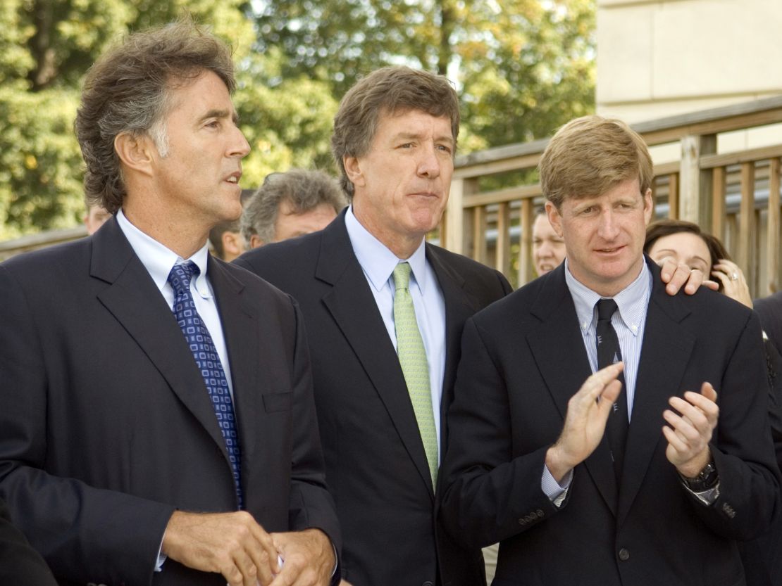 From left, actor Christopher Kennedy Lawford, Rep. Jim Ramstad, R-Minn., and Rep. Patrick Kennedy, D-R.I., attend the Paul Wellstone Mental Health Equitable Treatment Act press conference on Capitol Hill on Thursday, Sept. 21, 2006.
