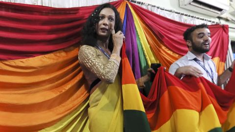 Supporters in Mumbai react to the Supreme Court ruling that gay sex is no longer a criminal offense. 