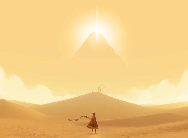 "Journey," released in 2012, is one of the indie games in the exhibition. Players could play together but not communicate via text or speech, just through musical chimes.