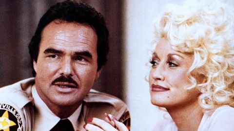 Burt Reynolds and Dolly Parton in "The Best Little Whorehouse in Texas."  
