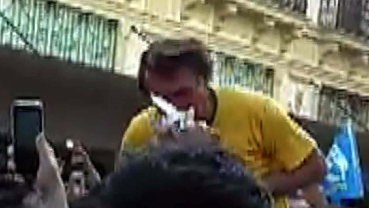 A screen grab shows the moment just before Bolsonaro was stabbed Thursday.