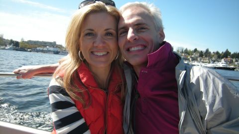 Aaron McQ and Karen Robinson go boating on Seattle's Portage Bay in 2013, before he fell ill.
