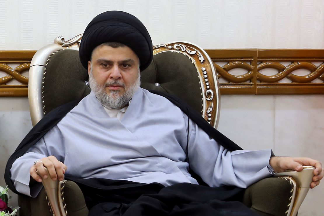 Iraqi Shia cleric Muqtada al-Sadr attends a meeting in June. 