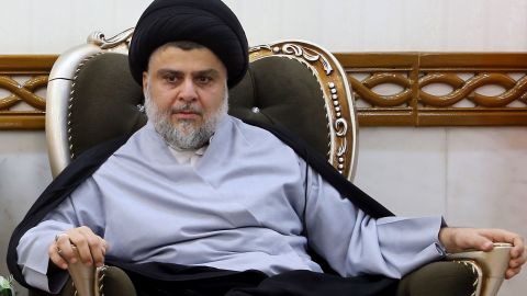 Iraqi Shia cleric Muqtada al-Sadr attends a meeting in June. 