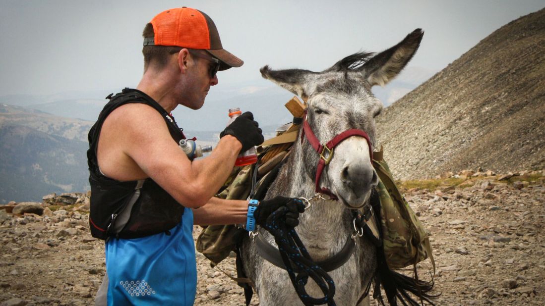 Joe Polonsky with his burro, Jake. When the US mining industry started to dry up, locals came up with the idea of attracting spectators to their towns by hosting an ultramarathon of human-donkey pairs. 