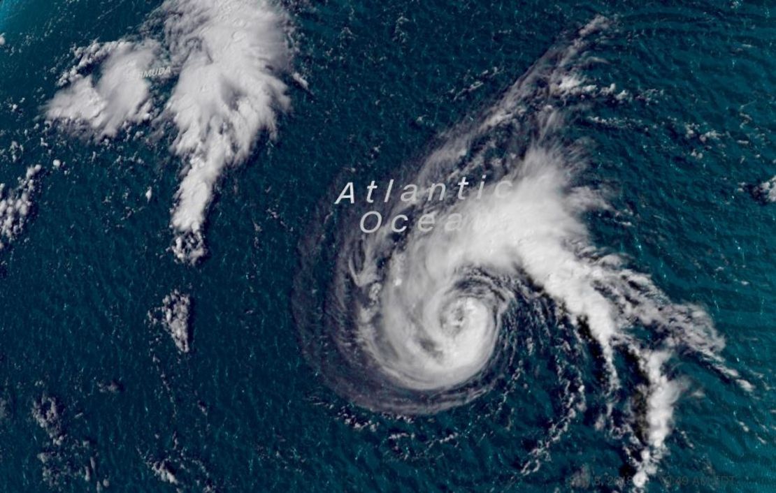 Tropical Storm Florence appears in a satellite image from Saturday morning.