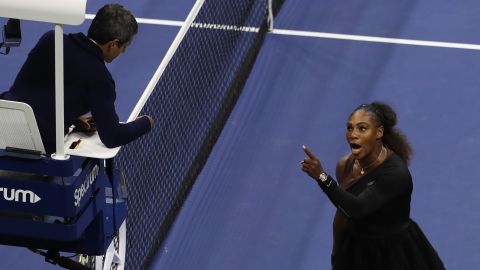 Serena Williams and umpire Carlos Ramos clash during the final. 