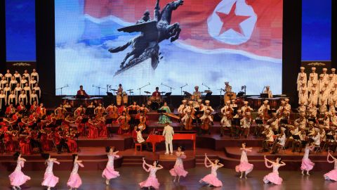 Performers take part in Saturday's concert.