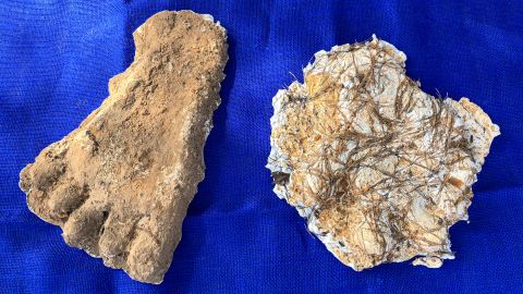 Bigfoot researcher Lee Woods brought two casts he'd collected over the years.