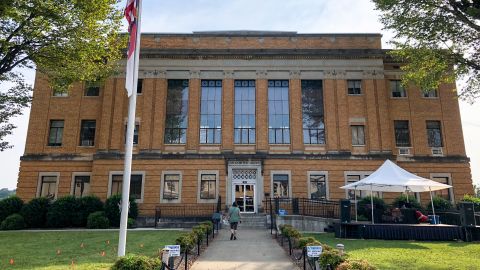 The McDowell County Courthouse, where many of the day's most popular activities were held.