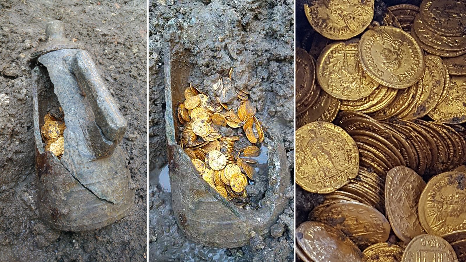 Hundreds of Roman gold coins found in basement of old theater