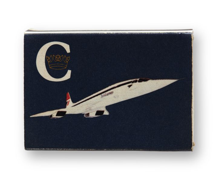 A British Airways Concorde matchbox from the 1970s.