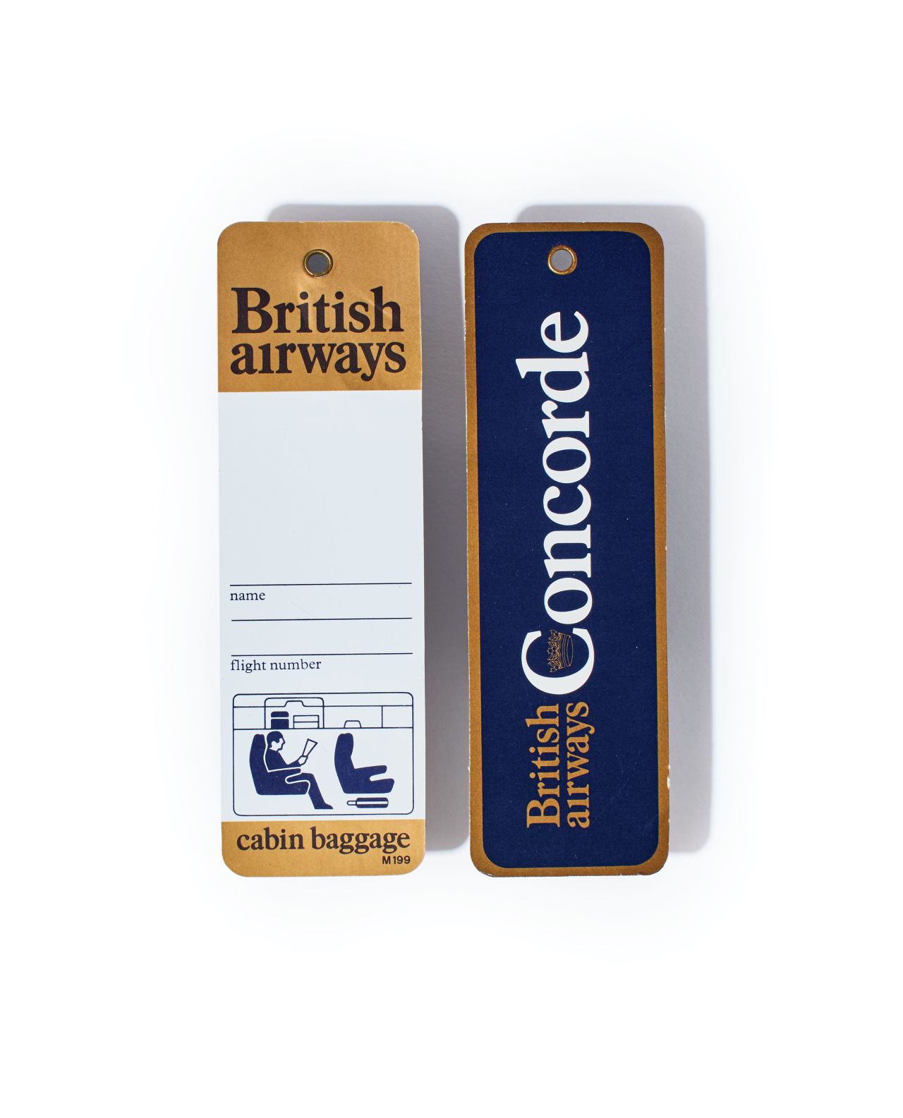 A British Airways Concorde luggage tag from the 1970s.