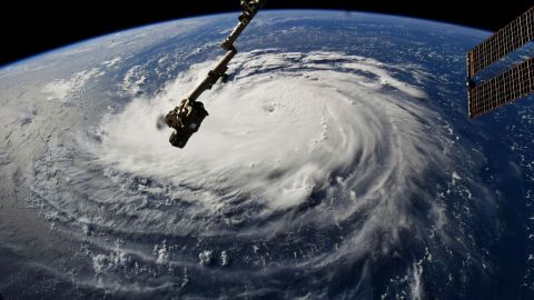 A NASA image shows Hurricane Florence from the International Space Station this week as it threatens the US East Coast. 