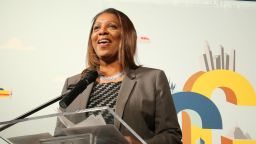 Tish James, NYC Public Advocate attends the Grand Opening of Gulliver's Gate, Times Square's Newest Attraction, at Times Square on May 9, 2017 in New York City. 