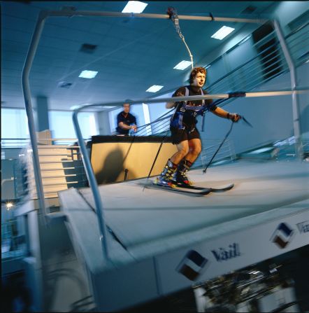 In the mid-1990s, Canadian-born inventor Jim Rodnunsky debuted a contraption called the "Ski and Snowboard Simulator," a treadmill-style slope which could change gradient and tilt sideways. Its development took eight years and $4 million, according to <a href="https://books.google.co.uk/books?id=NkmBuPFIfaMC&pg=PA65&lpg=PA65&dq=Jim+Rodnunsky+ski+simulator&source=bl&ots=6qrkRUKvZP&sig=tWxdQMlUBdjIzsiTiToWZ5g3qf0&hl=en&sa=X&ved=2ahUKEwieteLl57DdAhVBElAKHaHGBNkQ6AEwAHoECAgQAQ#v=onepage&q=Jim%20Rodnunsky%20ski%20simulator&f=false" target="_blank" target="_blank">Popular Mechanics</a> magazine. This "endless slope" technology  evolved into a training tool.  