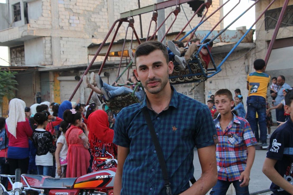 Anas al-Diab, a 22-year-old citizen journalist and rescuer with the White Helmets volunteer group in Syria. 
