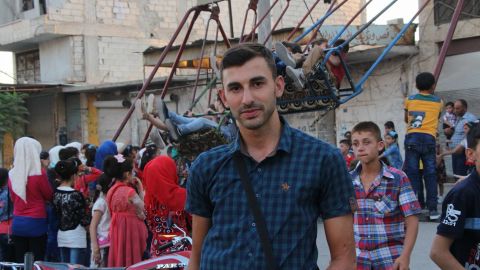 Anas al-Diab, a 22-year-old citizen journalist and rescuer with the White Helmets volunteer group in Syria.